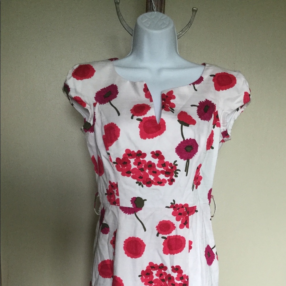 MILLY OF NEW YORK SZ2 White Red Floral Dress